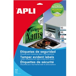 Etiqueta seguridad 45,7x21,2 mm.10HJ Din A-4 (480U) Apli 11272