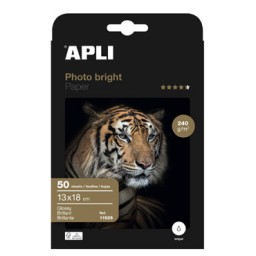 Papel PHOTO BRIGHT 240 g/m² 50HJ13x18cm. Apli 11926