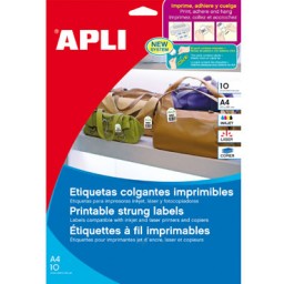 Etiqueta colgante imprimible 22x35mm. 10HJ Din A-4 (200U) Apli 11945