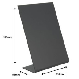 Expositor L metacrilato negro 85x210x290mm. Archivo 2000 27104MNE