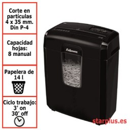 Destructora papel Fellowes 8C negra uso moderado &4689601