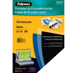 Pack de 50 portadas PP Negro A3 500 micras