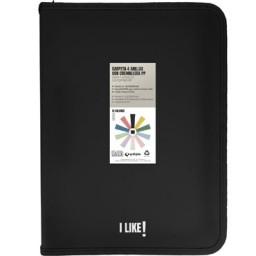 Carpeta anillas con cremallera Like A-4+ negro Grafoplás 04802910