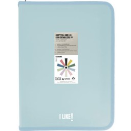 Carpeta anillas con cremallera Like A-4+ azul claro Grafoplás 04802931
