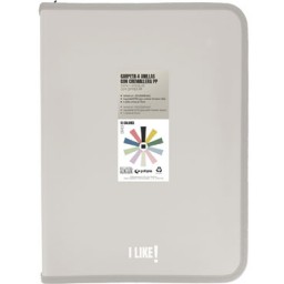 Carpeta anillas con cremallera Like A-4+ arena Grafoplás 04802971