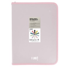 Carpeta anillas con cremallera Like A-4+ rosa suave Grafoplás 04802993