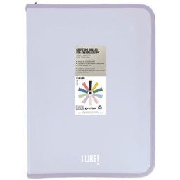 Carpeta anillas con cremallera Like A-4+ lavanda suave Grafoplás 04802995