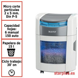 Destructora Leitz IQ Optimax AutoFeed Home Office 150 P5 blanco 80370000
