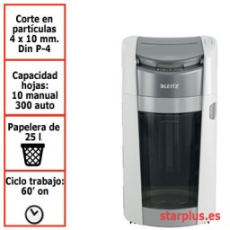 Destructora Leitz IQ Optimax AutoFeed Small Office 300 P4 blanco 80420000