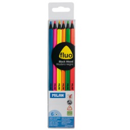 6 lápices de color flúo Milan 752306