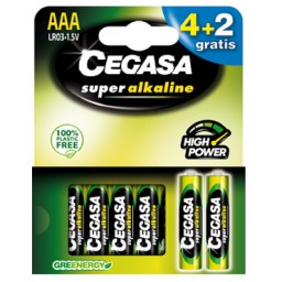 4+2 pilas alcalinas LR03/AAA Cegasa