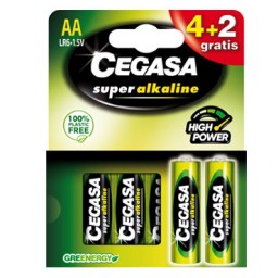 4+2 pilas alcalinas LR6/AA Cegasa