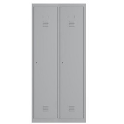 Taquilla metálica 2 puerta 2 módulos gris Rocada