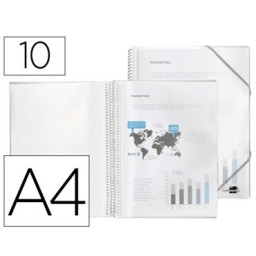 Carpeta 10 fundas espiral A4 transparente Liderpapel 10914