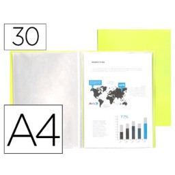 Carpeta 30 fundas A4 amarillo flúor Liderpapel 11003