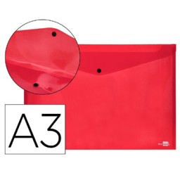 Dossier broche PP Din A-3 rojo Liderpapel 11059
