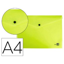 Dossier broche PP Din A-4 amarillo flúor Liderpapel 11284