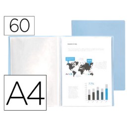 Carpeta 60 fundas A4 celeste opaco Liderpapel 159448