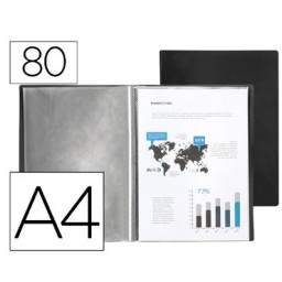 Carpeta 80 fundas A4 negro opaco Liderpapel 159452