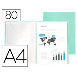 Carpeta 80 fundas A4 verde manzana opaco Liderpapel 159460