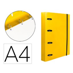 Carpeta con recambio 4 anillas 25 A4 amarilla Liderpapel 160029
