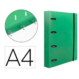 Carpeta con recambio 4 anillas 40 A4 verde Liderpapel 160043