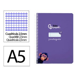 Cuaderno Pautaguía A5 pauta 2,5mm. lila Liderpapel 171718