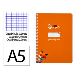 Cuaderno Pautaguía A5 pauta 2,5mm. naranja Liderpapel 171719