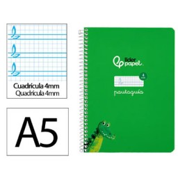 Cuaderno Pautaguía A5 pauta 4mm. verde Liderpapel 171733