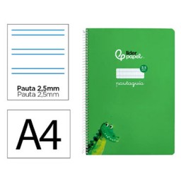 Cuaderno Pautaguía A4 pauta 2,5mm. verde Liderpapel 171763