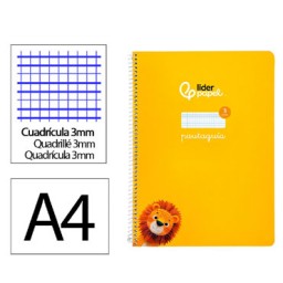 Cuaderno Pautaguía A4 pauta 3mm. amarillo Liderpapel 171764