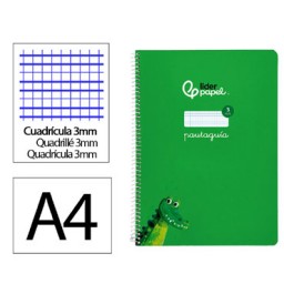 Cuaderno Pautaguía A4 pauta 3mm. verde Liderpapel 171769