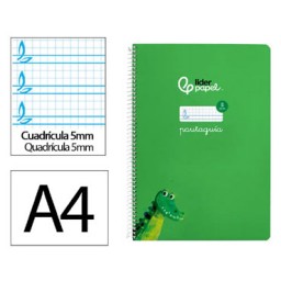 Cuaderno Pautaguía A4 pauta 5mm. verde Liderpapel 171781