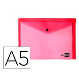 Dossier broche PP Din A-5 rojo Liderpapel 28980