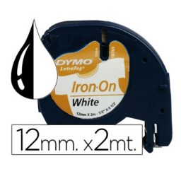 Cinta Letratag 12 mm. Textil negro/blanco 18769 Dymo S0718850