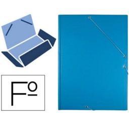 Carpeta gomas plástico A4 celeste Liderpapel 73734