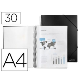 Carpeta 30 fundas espiral A4 negra Liderpapel 75082