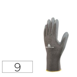 Guantes poliéster talla 9 L gris Deltaplus