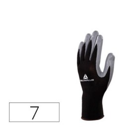 Guantes tejido poliéster talla 7 S negro-gris Deltaplus
