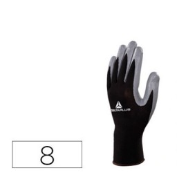 Guantes tejido poliéster talla 8 M negro-gris Deltaplus