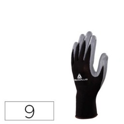 Guantes tejido poliéster talla 9 L negro-gris Deltaplus