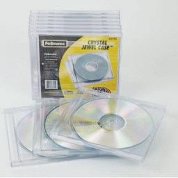 10 estuches CD Slim transparentes Fellowes 9833801