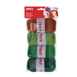 4 ovillos de lana colores Apli 14090