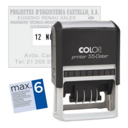 Printer 55 4 líneas  personalizables+ fecha 60x40 mm. Colop PR.55.D