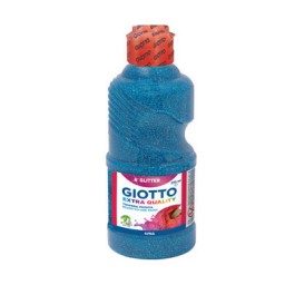 Botella de 250 ml. témpera Glitter azul claro Giotto 531204