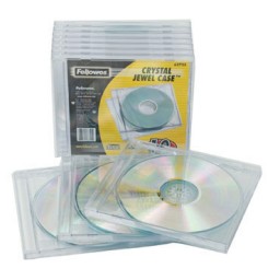 10 estuches CD Jewel transparentes Fellowes