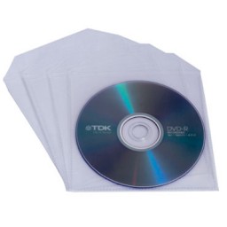 Pack de 100 sobres plástico CDS transparentes