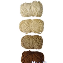 4 ovillos lana tonos marrones Niefenver 1100101