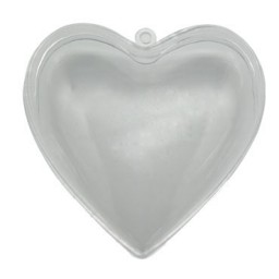 10 corazones de plástico cristal 80 mm. Niefenver 1300153