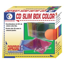 Caja 10 CD/DVD slim colores